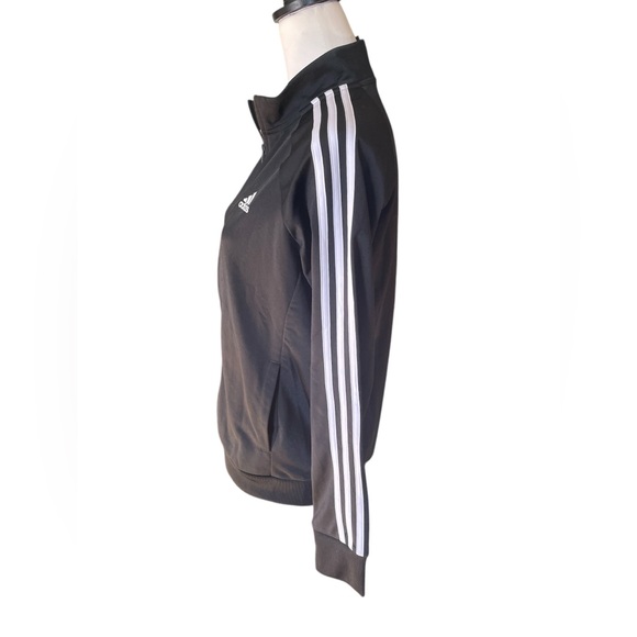 Adidas Primegreen Essentials Warm-Up Slim 3-Stripes Track Jacket, Black, Medium - Picture 5 of 10
